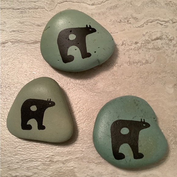 Set of 3 New Bear Animal Spirit Stones - Picture 1 of 7